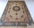 6'X9' Handmade Silk Persian Silk Carpet and Rug