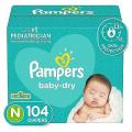 Pampered Baby Dry Diapers Super Pack - NewBorn - 104ct