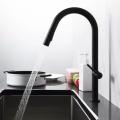 SUS304 Single Handle Pull Down Sprayer Kitchen Faucet Chrome Nickel Finished