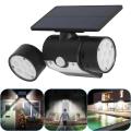 Solar Motion Sensor Spotlights, HZX Solar Powered Security Lights with 30 LED Dual Heads for Garage