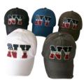 6 Panel Washed Baseball Caps with Applique