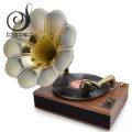 Factory Supply Classic Antique Gramophone Record Player, Retro Phonograph with Big Horn Speaker