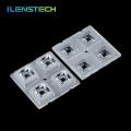 Ilenstech LED Module Lens for Street Light 2x2 4 in 1 90 Degree 5050 LED Lens 50mmx50mm