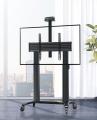 Remote Control Motorized Height Adjustable Rolling Mobile Monitor Cart Portable Stand
