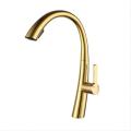 304 Stainless Steel Kitchen Faucet, Hot and Cold Water Faucet, Gold Faucet