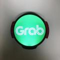 GRAB Rideshare Sign, LED Light Logo Sticker Decal Glow, Wireless Decal Accessories Removable Sign