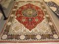 6ft by 9ft Pure Handmade Turkish Silk Carpet Vintage Oriental Floral Rug for Living Room Bedroom