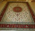 8x10ft Red Color Handmade Silk Persian Carpet for Home Decor