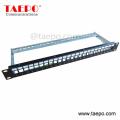 19 Inch 1U Height 24 Port Blank Patch Panel for STP Keystone Jack with Cable Manager