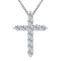Tianyu Jewelry 18K Gold Plated 925 Sterling Silver Moissanite Diamond Cross Pendant Necklaces