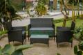 Patio Sofa Set 4 PCS Outdoor Furniture Set PE Rattan Wicker Cushion Outdoor Garden Sofa Furniture Wi