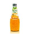 Basil Seed Drink with Orange Flavor in 290ml Glass Bottle
