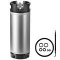 New 2.5/ 5 Gallon Stainless Steel Ball Lock Beer Keg with Dual Rubber Handle 10L/19L Ball Lock Corny
