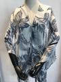 Viscose Poncho with Leaf Printing
