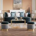 Metal Decor Luxury Living Room Furniture Velvet Fabric Couch