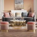 Luxury Leisure Home Living Room Sofa Set Velvet Fabric Couch