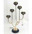 Cheap Black Gold Metal Candelabra with Printing