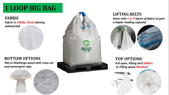 EPP 1 LOOP BIG BAG BULK BAG CONTAINER BAG SINGLE LOOP and TWO LOOPS ...