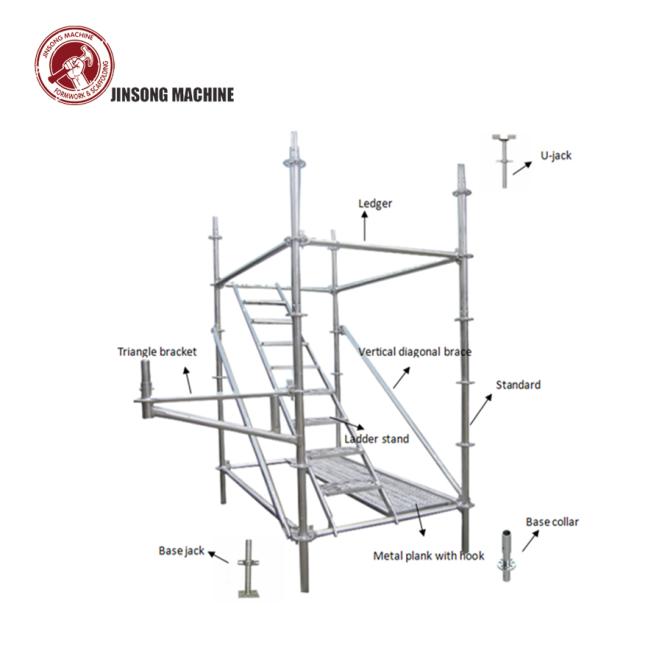 48.3 Q235 Material Ringlock Scaffolding System Ringlock Diagonal Brace ...