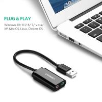 Sound Card External 3.5mm USB Adapter USB To Microphone Speaker Audio Interface for PS4 Pro Computer