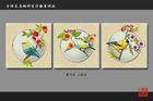 Water Resistant Faux Tile Wall Panels Art Painting Bird Flowers Pattern