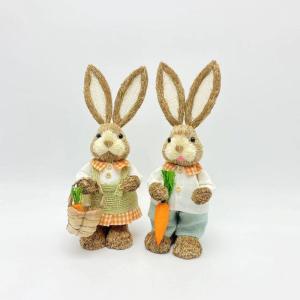 Wholesale garden decor: For Star Factory Suppliers Handcraft Home Decoration Garden Sisal Rabbit Easter Bunny Decoration