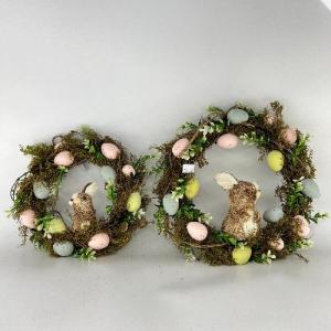 Wholesale easter egg: Shenyang for Star Wholesale Handmade Craft Home Decoration Door Easter Egg Wreath with Bunny