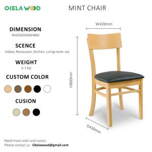 Wholesale rubber: Mint Chair: Modern Minimalist Home Solid Wood Dining Chair High End Rubber Wood Hotel Dining Chair