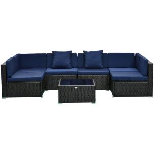 Wholesale cushions: Navy Blue Cushion 10cm for Patio Sofa Set Outdoor Wicker Garden Set
