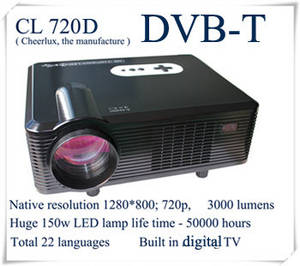 Wholesale projector bulb: LED Home 3D Projector with DVB-T LED Lamp Lighting 50000 Hours