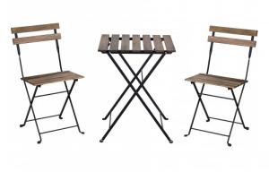 Wholesale party tables chairs: 3-PCS Acacia Foldable Bistro Set