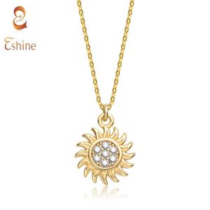 Wholesale energy jewelry: Golden Sunflower Pendant Necklace