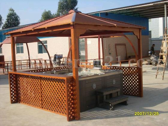 Jacuzzi with Gazebo or Wooden Arbor(id:1856555) Product 