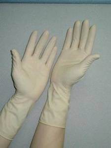 Wholesale hand cuff: Wet-donning Latex Surgical Gloves