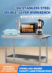 Wholesale tiers: Stainless Steel 304 Workbench Double Three-tier Kitchen Operating Table Factory Packing Table