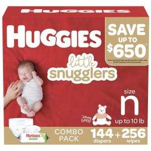 Wholesale wipes: Huggied Little Snugglers Diapers Newborn & Wipe Combo