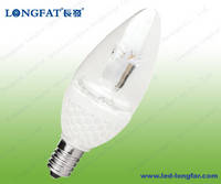 LED Candle Lamp E14 4W Sharp Bubble Transparent (Ceramic)