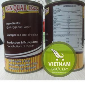 Wholesale Dairy: Sun Quail Egg in Brine - High Quality Vietnam Canned Quail Egg 425gr
