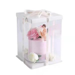 Wholesale packing box: PET Tall Transparent Cake Box Packing Swiss Roll Clear Plastic Cake Box Transparent 20cmx20cm