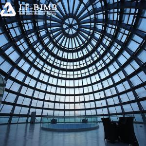 Wholesale glass window partition wall: LF Tempered Structure Roofing Fiberglass Mosque Dome Steel Space Frame Glass Roof Skylight Design