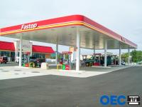 LF Steel Space Frame Filling Station Structure Cost Design Shell Petrol Station Canopy 3