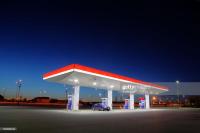 LF Steel Space Frame Filling Station Structure Cost Design Shell Petrol Station Canopy 5