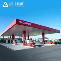 LF Steel Space Frame Filling Station Structure Cost Design Shell Petrol Station Canopy
