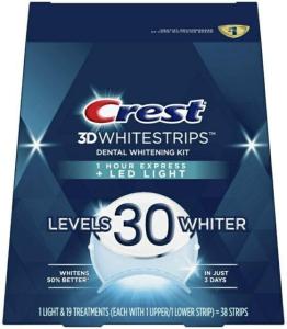 Wholesale express: Crest 3D White Strips Levels 30 +LED Light Whitening Kit -38