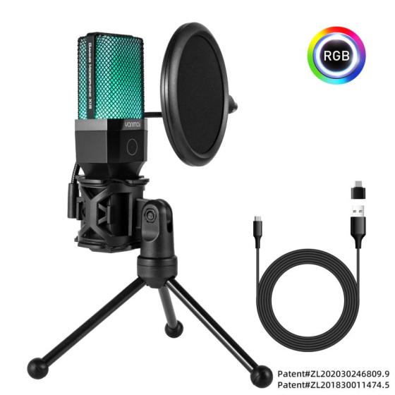 Yanmai Factory Tripod Microphones OEM & ODM One Key Mute Desktop Computer USB  Gaming RGB Microphone