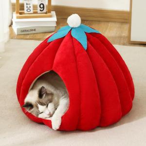 Wholesale pumpkin house: Red Pumpkin Shape PET Nest Cats Beds Houses Indoor Cat House