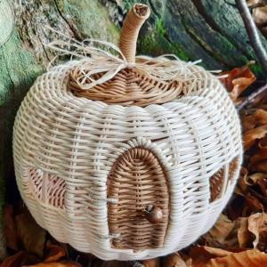Wholesale biodegradable labels: Hot Items Rattan Pumpkin House Handicraft by Eco-friendly Materials Toys for Kids Made in Vietnam