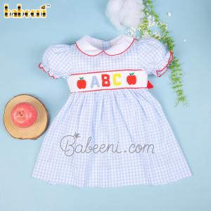 Wholesale apples: ABC Letter & Apple Hand Smocked Baby Dress  BB2769