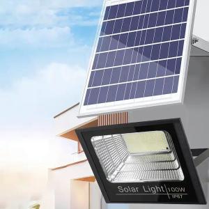 Wholesale solar lamp: LED Dusk To Dawn Solar Powered Work Lamp 50W 100W 200W 300W 400W 500W Outdoor Solar LED Flood Light