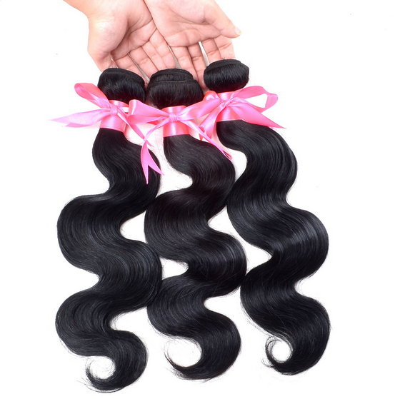 Lin Hair 12inch 100% Brazilian Remy Human Hair Extensions BODY WAVE 3 ...